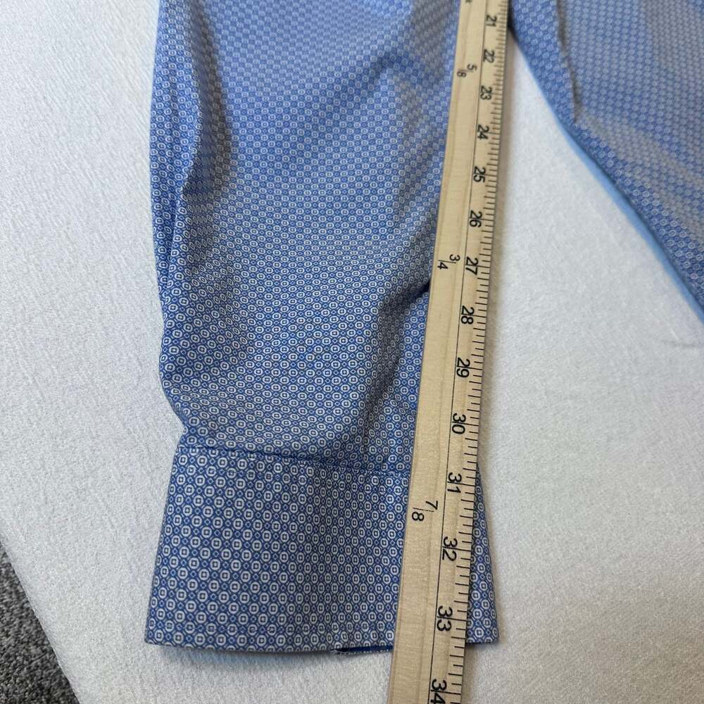 Nick Graham Everywhere stretch Modern Fit Blue Geometric button down  2XL - Picture 9 of 12
